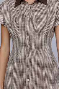 Suede Collar Midi Dress
