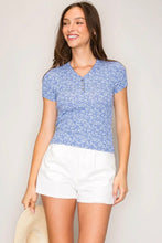Load image into Gallery viewer, Ditsy Floral Henley Tee