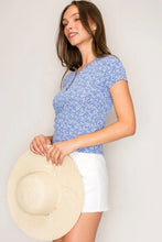 Load image into Gallery viewer, Ditsy Floral Henley Tee