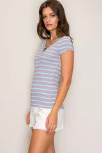 Load image into Gallery viewer, Striped Henley Tee