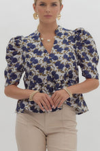 Load image into Gallery viewer, Puffed Sleeve Peplum Top