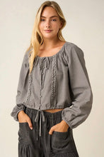 Load image into Gallery viewer, Checkered Ruffle Trim Top