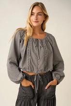 Load image into Gallery viewer, Checkered Ruffle Trim Top