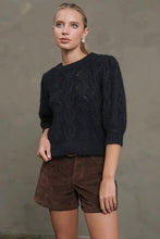 Load image into Gallery viewer, Cable Knit Pointelle Sweater