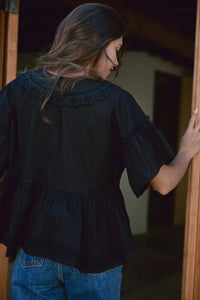 Eyelet Collared Top