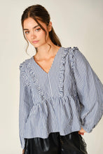Load image into Gallery viewer, Striped Ruffle Top