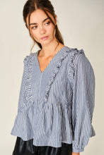 Load image into Gallery viewer, Striped Ruffle Top