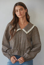 Load image into Gallery viewer, Gingham Peplum Top