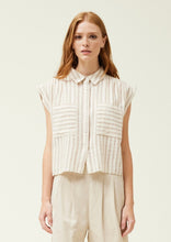 Load image into Gallery viewer, Striped Mom Cropped Shirt