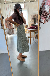 Simple Ditsy Midi Skirt