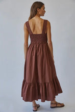Load image into Gallery viewer, Woman wearing a brown dress with a plain background