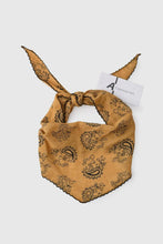 Load image into Gallery viewer, Brown bandana with black patterns on a white background