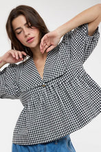 Load image into Gallery viewer, Gingham Collared Top
