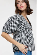 Load image into Gallery viewer, Gingham Collared Top