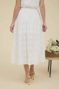 Eyelet Midi Skirt