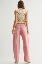 Load image into Gallery viewer, Woman wearing a polka dot top and pink pants on a white background