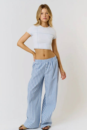 Chambray Striped Pants