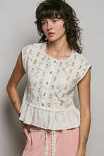 Load image into Gallery viewer, Woman wearing a floral sleeveless top with a plain background