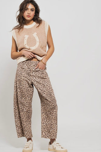 Leopard Barrel Jeans