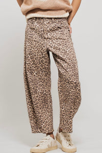 Leopard Barrel Jeans
