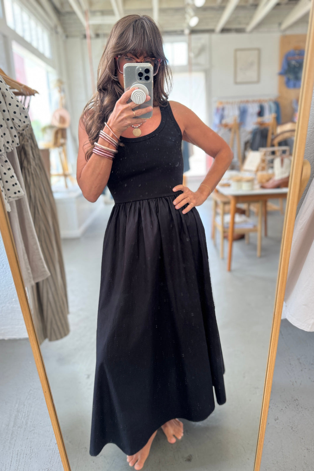 Mixed Media Tank Dress