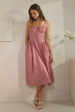 Load image into Gallery viewer, Woman wearing a red and white checkered dress against a plain background