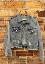 Load image into Gallery viewer, Distressed Denim Jacket