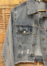 Load image into Gallery viewer, Distressed Denim Jacket