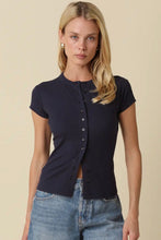 Load image into Gallery viewer, Ribbed Button Down Tee