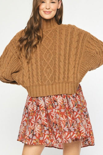 Cable Knit Buttoned Sweater