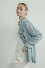 Load image into Gallery viewer, Embroidered Edge Denim Shirt