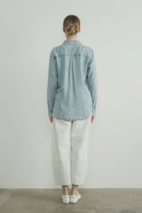 Embroidered Edge Denim Shirt