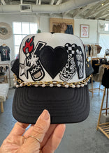 Load image into Gallery viewer, Black + White Love Trucker Hat