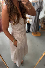 Load image into Gallery viewer, Woman wearing a beige dress in a store setting