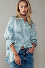 Load image into Gallery viewer, Striped Chambray Shirt