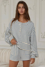 Load image into Gallery viewer, Textured Striped Henley