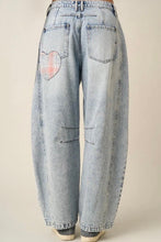 Load image into Gallery viewer, Quilted Heart Barrel Jeans